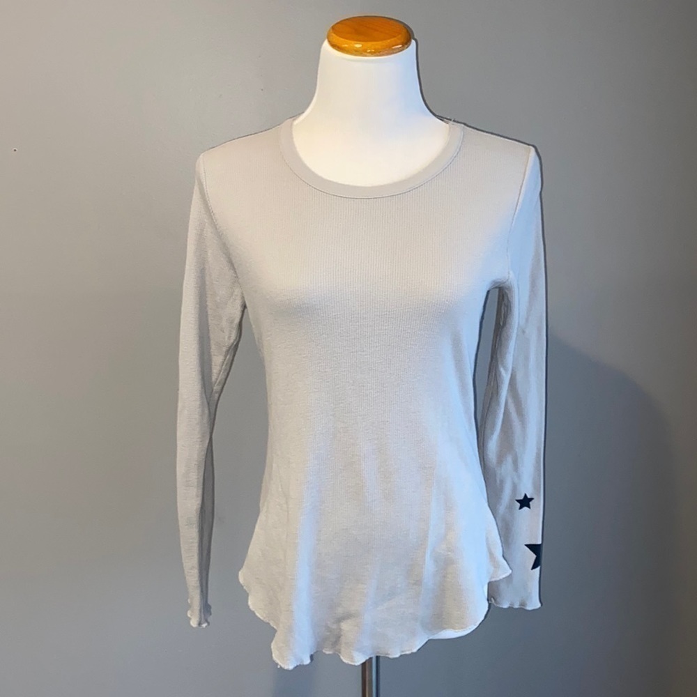 Chaser Ribbed Grey Medium Top Blue Stars on Sleeves